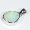 Natural Coober Pedy Solid Opal Silver Pendant with Silver Chain (13mm x 11mm) Code - Y411