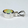 Australian Boulder Opal and Diamond Silver Pendant with Silver Chain (7mm x 7mm)  Code - Y412