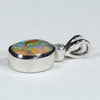 Australian Boulder Opal and Diamond Silver Pendant with Silver Chain (8mm x 7mm)  Code - Y447