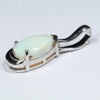 Coober Pedy Solid White Opal Silver Pendant with Silver Chain (9mm x 6.5mm) Code - Y433