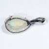 Coober Pedy Solid White Opal Silver Pendant with Silver Chain (9mm x 6.5mm) Code - Y433