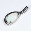 Coober Pedy Solid White Opal Silver Pendant with Silver Chain (9mm x 6.5mm) Code - Y433