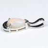 Coober Pedy Solid White Opal Silver Pendant with Silver Chain (8mm x 5mm) Code - Y427