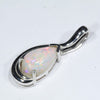 Coober Pedy Solid White Opal Silver Pendant with Silver Chain (8mm x 5mm) Code - Y427
