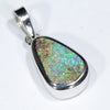 Australian Boulder Opal Silver Pendant with Silver Chain (11mm x 7mm) Code - Y431