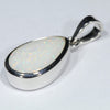 Coober Pedy Solid White Opal Silver Pendant with Silver Chain (12mm x 8mm) Code - Y417