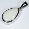 Coober Pedy Solid White Opal Silver Pendant with Silver Chain (12mm x 8mm) Code - Y417