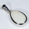 Coober Pedy Solid White Opal Silver Pendant with Silver Chain (12mm x 8mm) Code - Y417