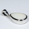 Coober Pedy Solid White Opal Silver Pendant with Silver Chain (12mm x 8mm) Code - Y417