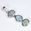 Australian Boulder Opal Silver Pendant with Silver Chain (7mm x 5.5mm) Code - Y448