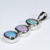Australian Boulder Opal Silver Pendant with Silver Chain (10.5mm x 7mm) Code - Y466