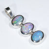 Australian Boulder Opal Silver Pendant with Silver Chain (10.5mm x 7mm) Code - Y466