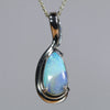 Australian Boulder Opal Silver Pendant with Silver Chain (9mm x 5mm) Code - Y432