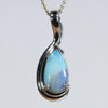 Australian Boulder Opal Silver Pendant with Silver Chain (9mm x 5mm) Code - Y432