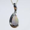 Australian Boulder Opal Silver Pendant with Silver Chain (8mm x 5mm) Code - Y444