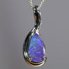 Australian Boulder Opal Silver Pendant with Silver Chain (9mm x 5mm) Code - Y416