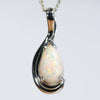 Natural Australian White Opal Silver Opal Pendant