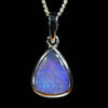 Australian Boulder Opal Silver Pendant with Silver Chain (9.5mm x 8mm) Code - Y446