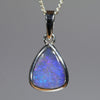 Australian Boulder Opal Silver Pendant with Silver Chain (9.5mm x 8mm) Code - Y446