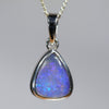 Australian Boulder Opal Silver Pendant with Silver Chain (9.5mm x 8mm) Code - Y446