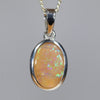 Australian Boulder Opal Silver Pendant with Silver Chain (10.5mm x 7.5mm) Code - Y428