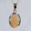 Australian Boulder Opal Silver Pendant with Silver Chain (10.5mm x 7.5mm) Code - Y428