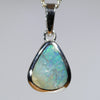 Australian Boulder Opal Silver Pendant with Silver Chain (9.5mm x 8mm) Code - Y429