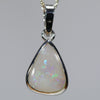 Coober Pedy Solid Opal Silver Pendant with Silver Chain (10mm x 8mm) Code - Y445
