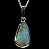 Australian Boulder Opal Silver Pendant with Silver Chain (11mm x 7mm) Code - Y431