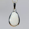 Coober Pedy Solid White Opal Silver Pendant with Silver Chain (12mm x 8mm) Code - Y417