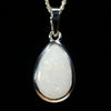 Coober Pedy Solid White Opal Silver Pendant with Silver Chain (12mm x 8mm) Code - Y417