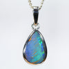 Australian Boulder Opal Silver Pendant with Silver Chain (11mm x 7mm) Code - Y430