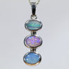 Australian Boulder Opal Silver Pendant with Silver Chain (10.5mm x 7mm) Code - Y466