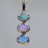 Australian Boulder Opal Silver Pendant with Silver Chain (10.5mm x 7mm) Code - Y466