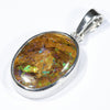 Australian Opal Matrix Silver Pendant with Silver Chain (15mm x 10mm)  Code - Y474