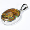 Australian Opal Matrix Silver Pendant with Silver Chain (15mm x 10mm)  Code - Y474