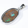Australian Opal Matrix Silver Pendant with Silver Chain (18mm x 11mm)  Code - Y473