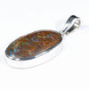 Australian Opal Matrix Silver Pendant with Silver Chain (18mm x 11mm)  Code - Y473