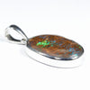 Australian Opal Matrix Silver Pendant with Silver Chain (18mm x 11mm)  Code - Y473