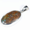 Australian Opal Matrix Silver Pendant with Silver Chain (18mm x 11mm)  Code - Y473