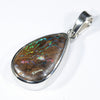Australian Opal Matrix Silver Pendant with Silver Chain (16mm x 10mm)  Code - Y467
