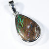 Australian Opal Matrix Silver Pendant with Silver Chain (16mm x 10mm)  Code - Y467