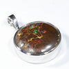 Australian Opal Matrix Silver Pendant with Silver Chain (17mm x 16mm)  Code - Y470
