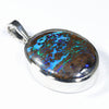 Australian Opal Matrix Silver Pendant with Silver Chain (19mm x 14mm)  Code - Y471
