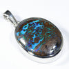 Australian Opal Matrix Silver Pendant with Silver Chain (19mm x 14mm)  Code - Y471