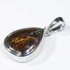 Australian Opal Matrix Silver Pendant with Silver Chain (13.5mm x 10mm)  Code - Y469