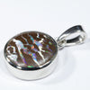 Australian Opal Matrix Silver Pendant with Silver Chain (11mm x 11mm)  Code - Y468