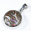 Australian Opal Matrix Silver Pendant with Silver Chain (11mm x 11mm)  Code - Y468