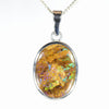 Australian Opal Matrix Silver Pendant with Silver Chain (15mm x 10mm)  Code - Y474