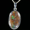 Australian Opal Matrix Silver Pendant with Silver Chain (18mm x 11mm)  Code - Y473